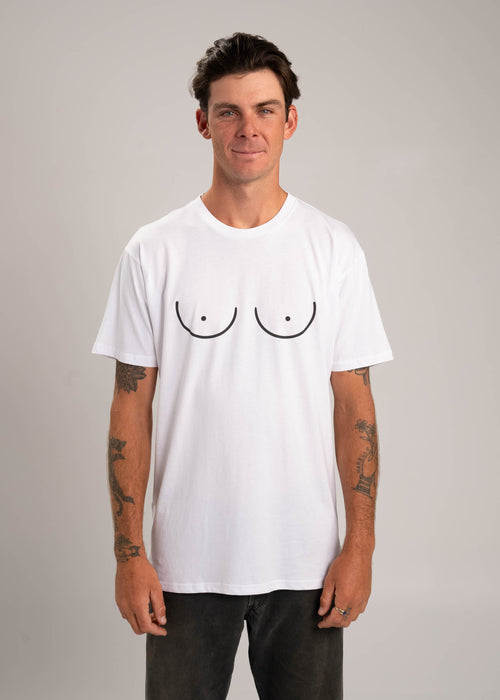 Dr.Moose Byron Bay Funny Boobs Sketch T-Shirt