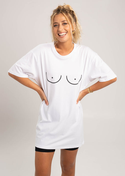 Dr.Moose Byron Bay Funny Boobs Sketch T-Shirt