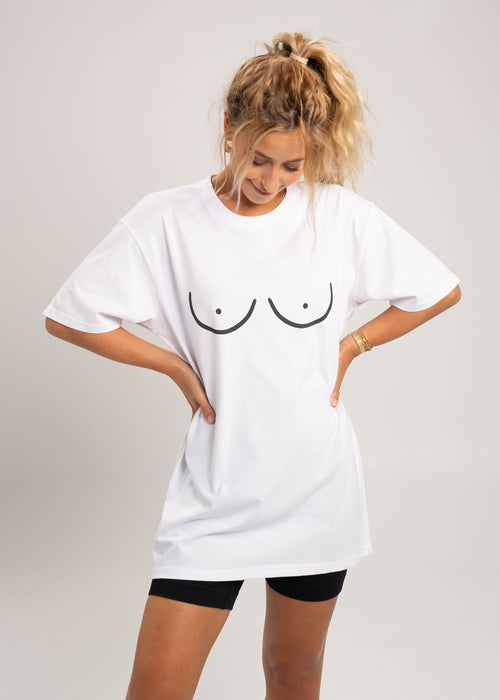 Dr.Moose Byron Bay Funny Boobs Sketch T-Shirt