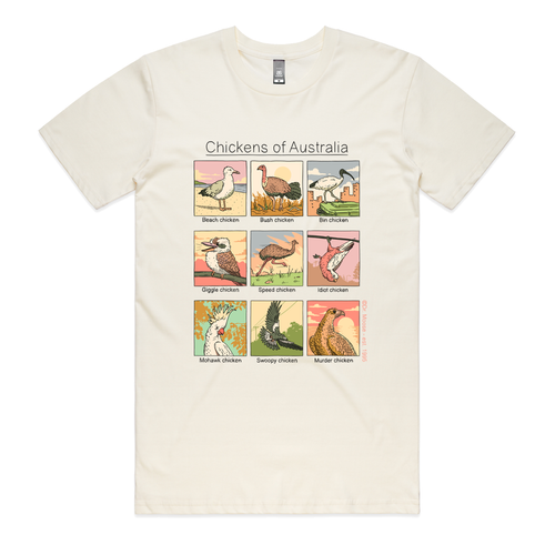 chickens of australia dr.moose byron bay funny graphic t-shirt australia
