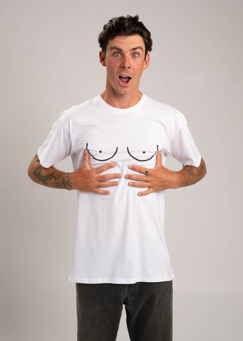 Dr.Moose Byron Bay Funny Boobs Sketch T-Shirt