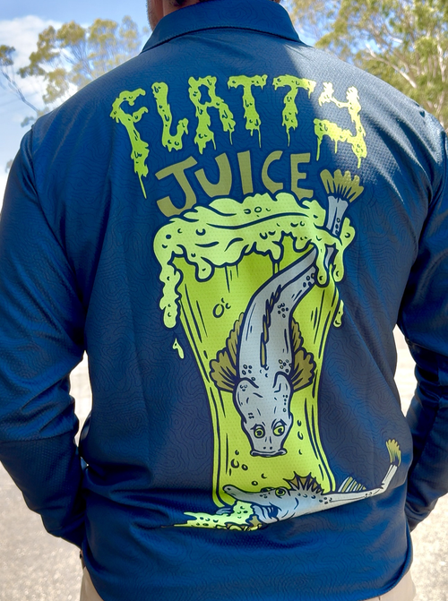 Dr.Moose Powerfish Green Flatty Juice Fishing Jersey Byron Bay