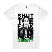 DR.MOOSE White Shut The F*ck Up Donny t-shirt with halftone Big Lebowski bowling print FUNNY