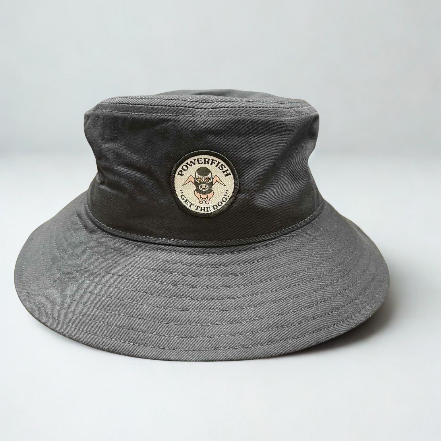 Dr.Moose Bucket Hat Black Powerfish Chook Wide Brim Bucket