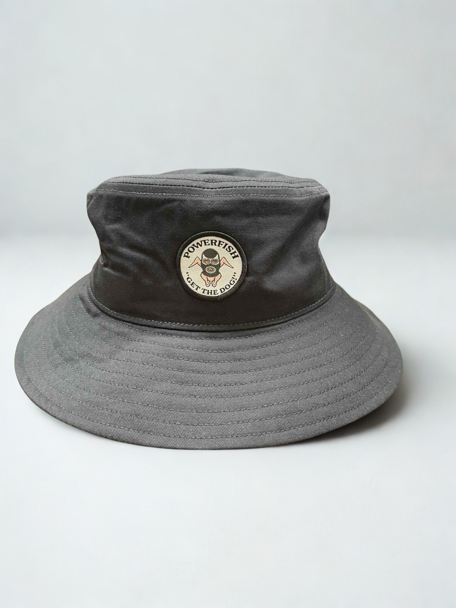 Dr.Moose Bucket Hat Black Powerfish Chook Wide Brim Bucket