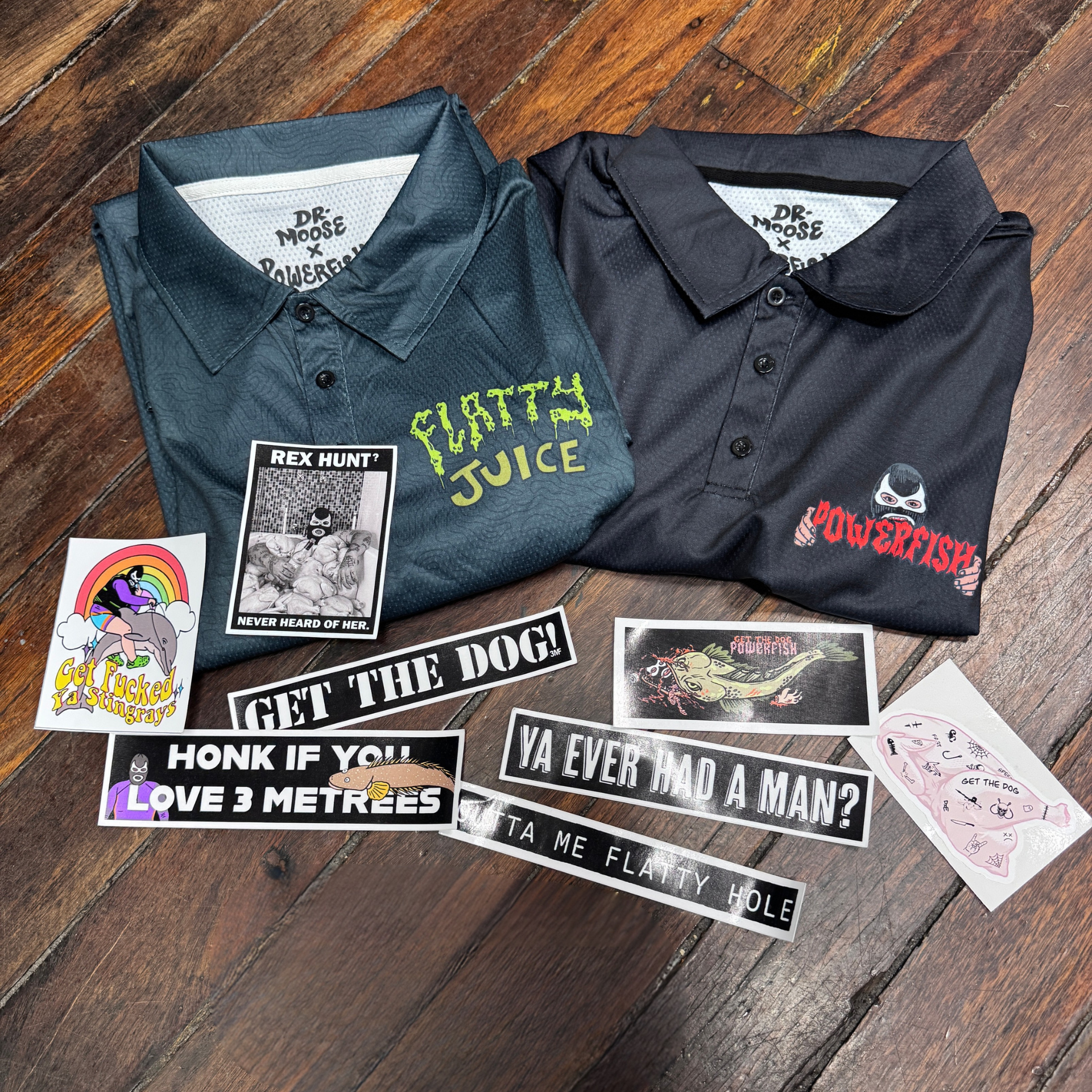 Dr.Moose  Fishing Jersey THE 2 PINEAPPLES POWERFISH PACK (2 JERSEYS + STICKER PACK)