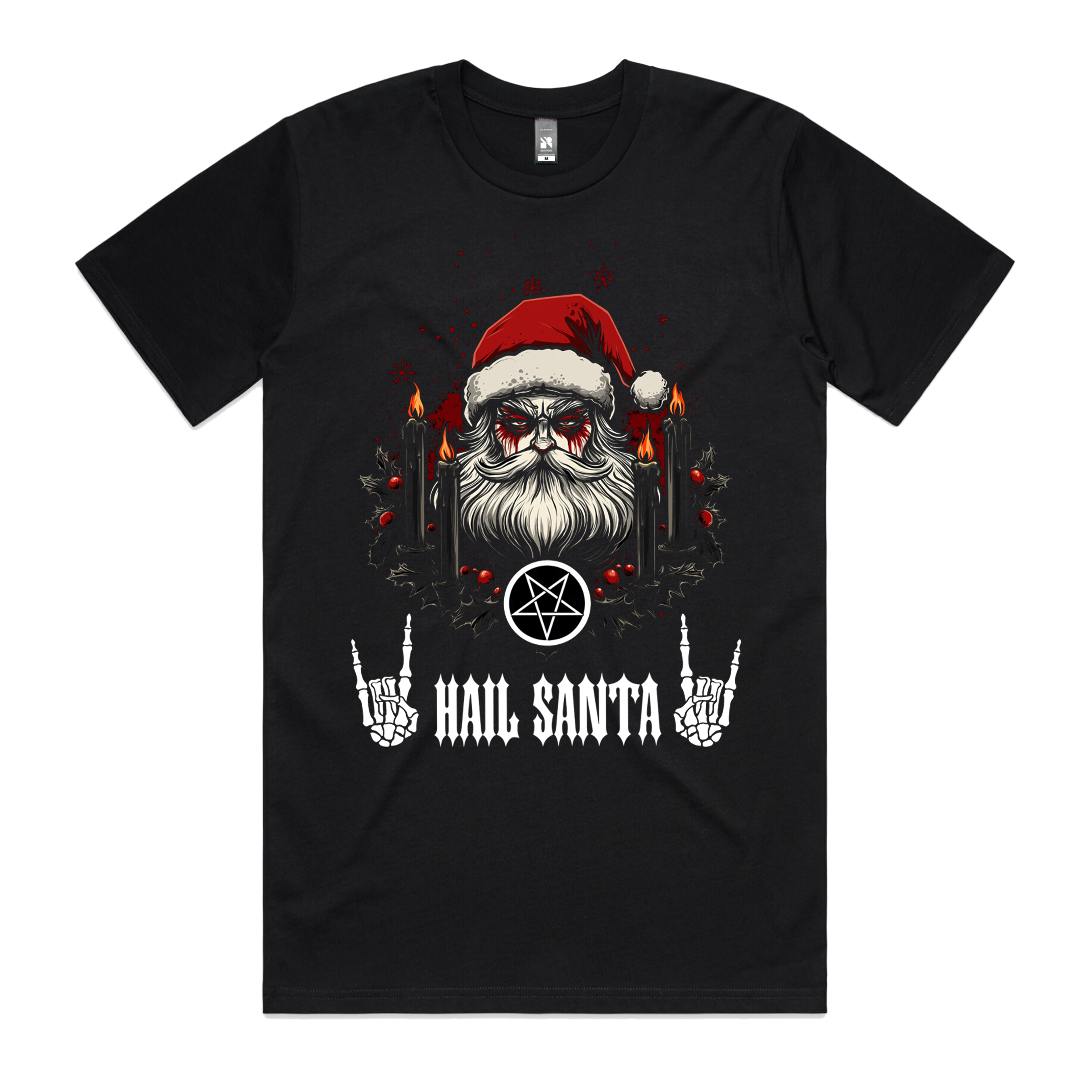 Dr.Moose T-Shirt S / Black Hail Santa T-Shirt