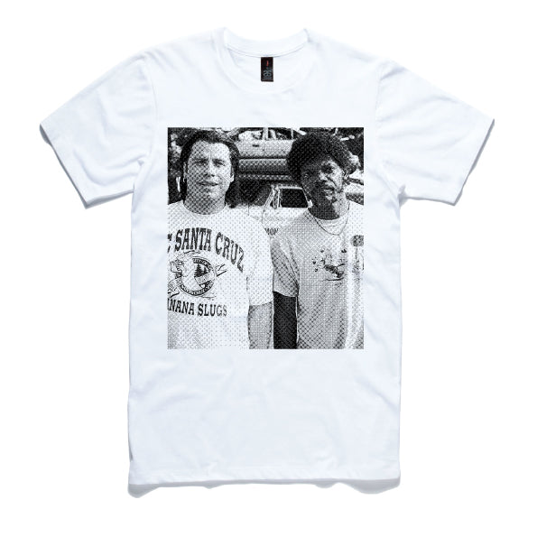 Dr.Moose Byron Bay Bat Pulp Fiction Vincent & Jules White T-Shirt