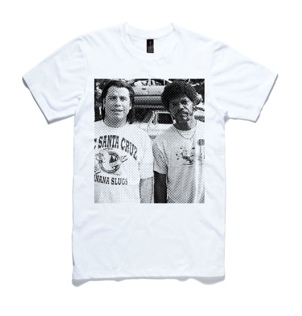 Dr.Moose Byron Bay Bat Pulp Fiction Vincent & Jules White T-Shirt