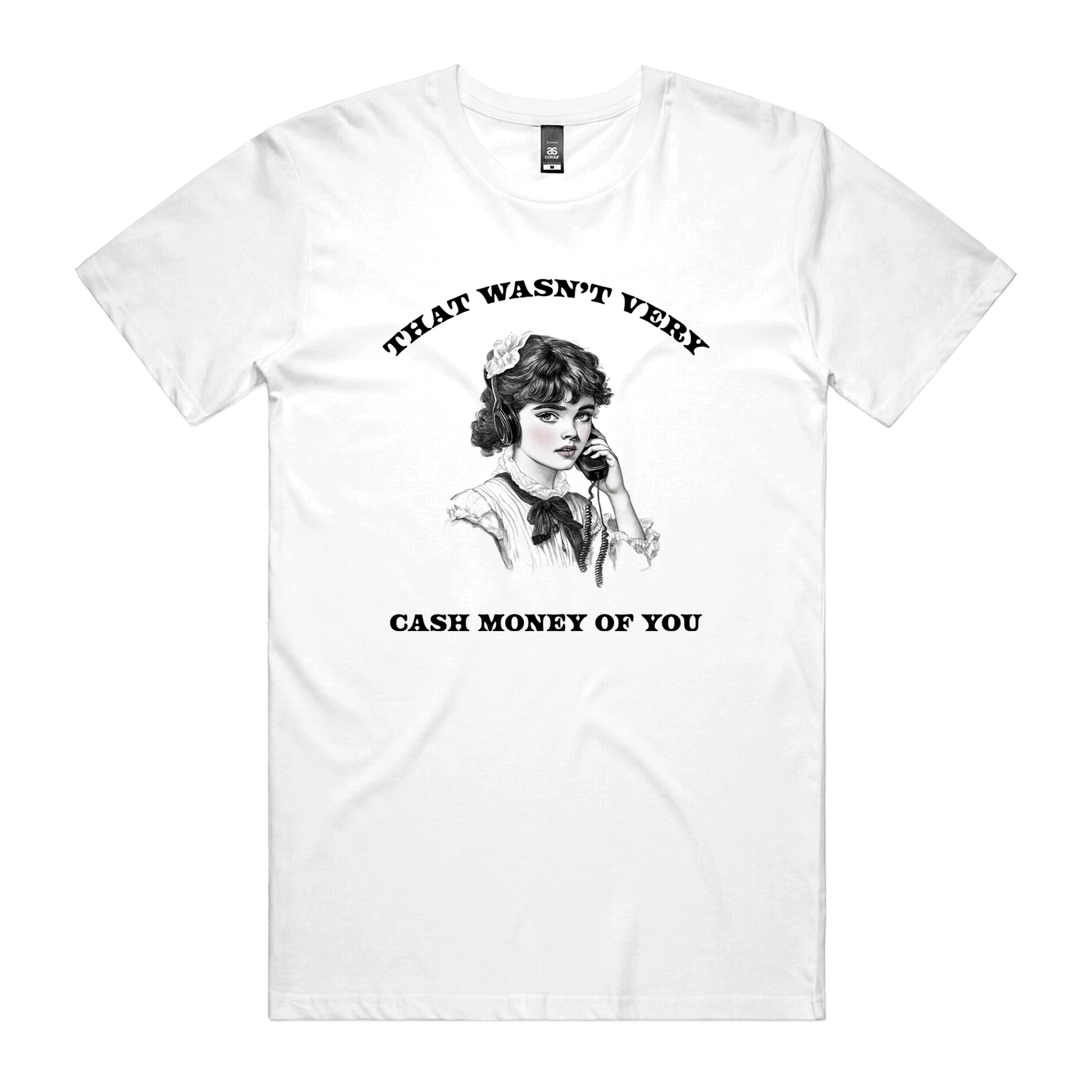 Dr.Moose T-Shirt s White Cash Money Vintage Funny T-Shirt