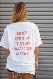 Dr.Moose T-Shirts White No Self Control Funny T-Shirt