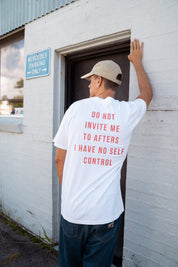 Dr.Moose T-Shirts White No Self Control Funny T-Shirt