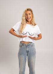 Dr.Moose T-Shirts Crop Boob Sketch Crop