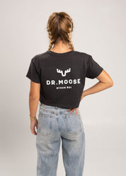 Dr.Moose T-Shirts Crop Dr. Moose Antlers Coal Crop