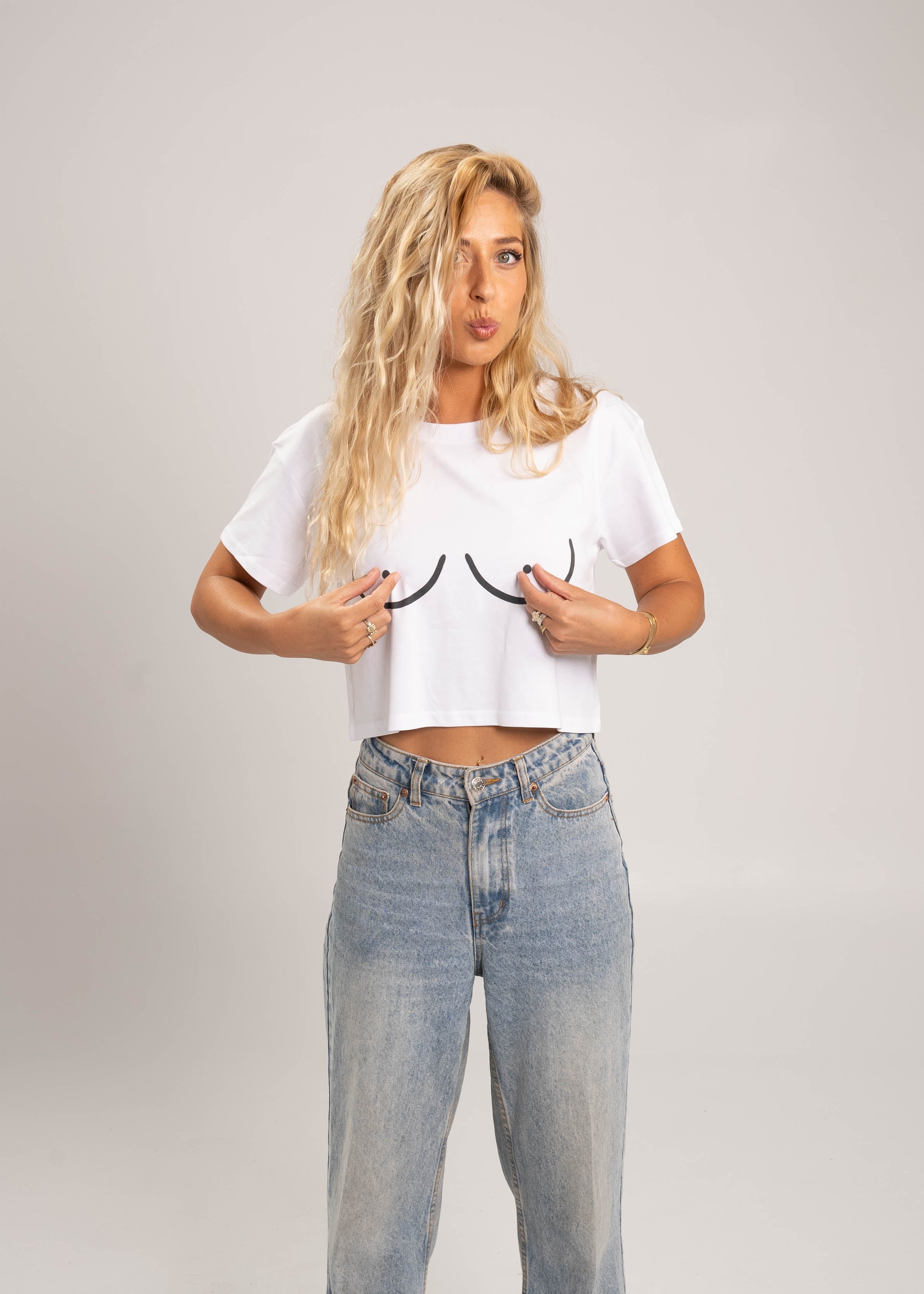 Dr.Moose T-Shirts Crop White / L Boob Sketch Crop