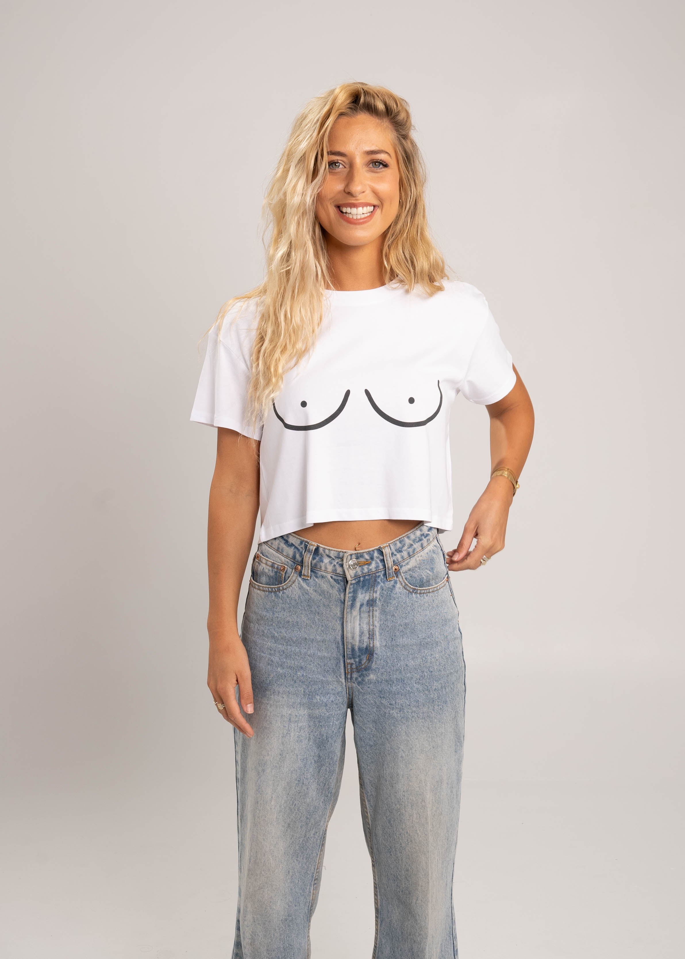 Dr.Moose T-Shirts Crop White / S Boob Sketch Crop