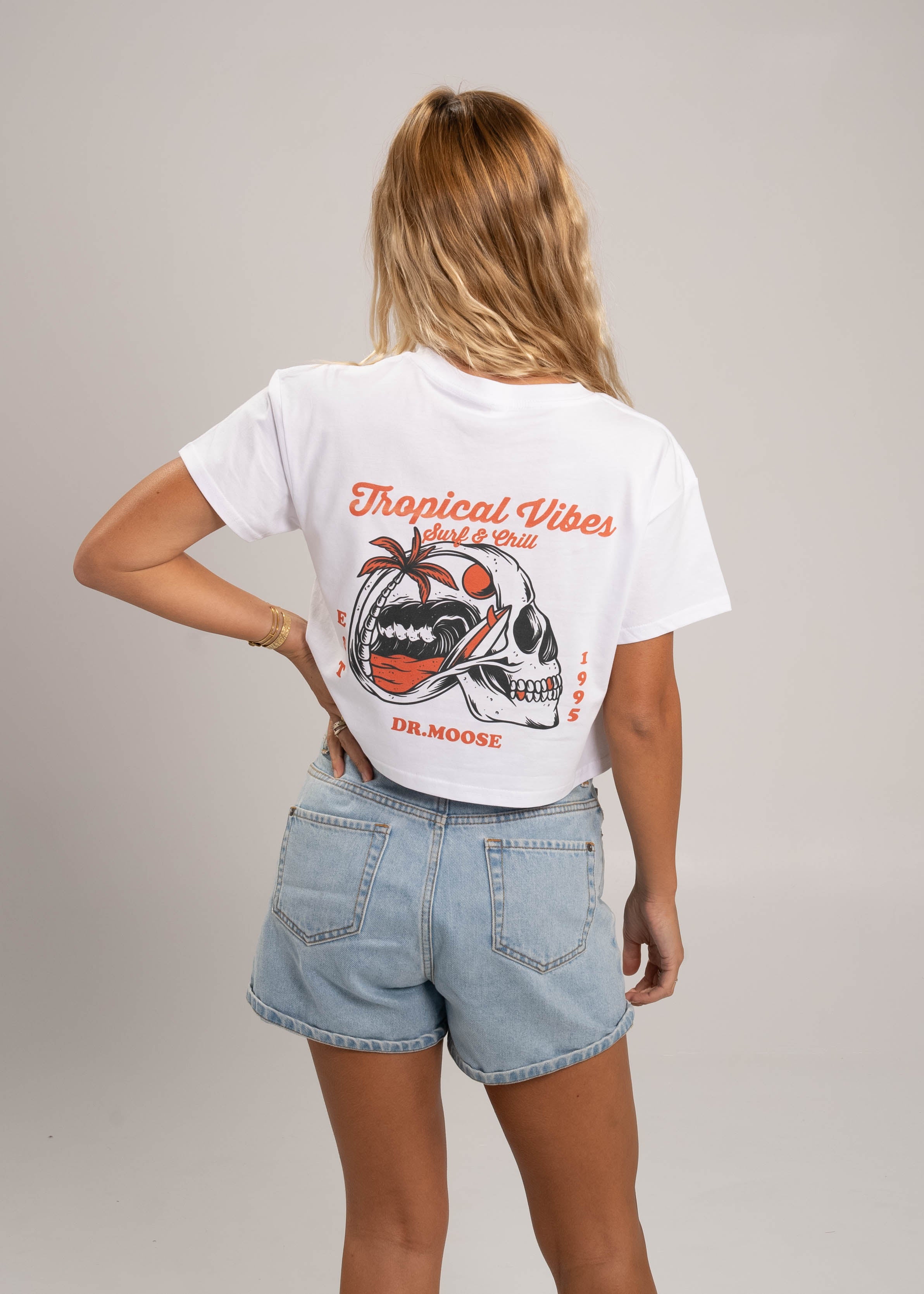 Dr.Moose T-Shirts Crop White / XS Tropical Vibes Crop