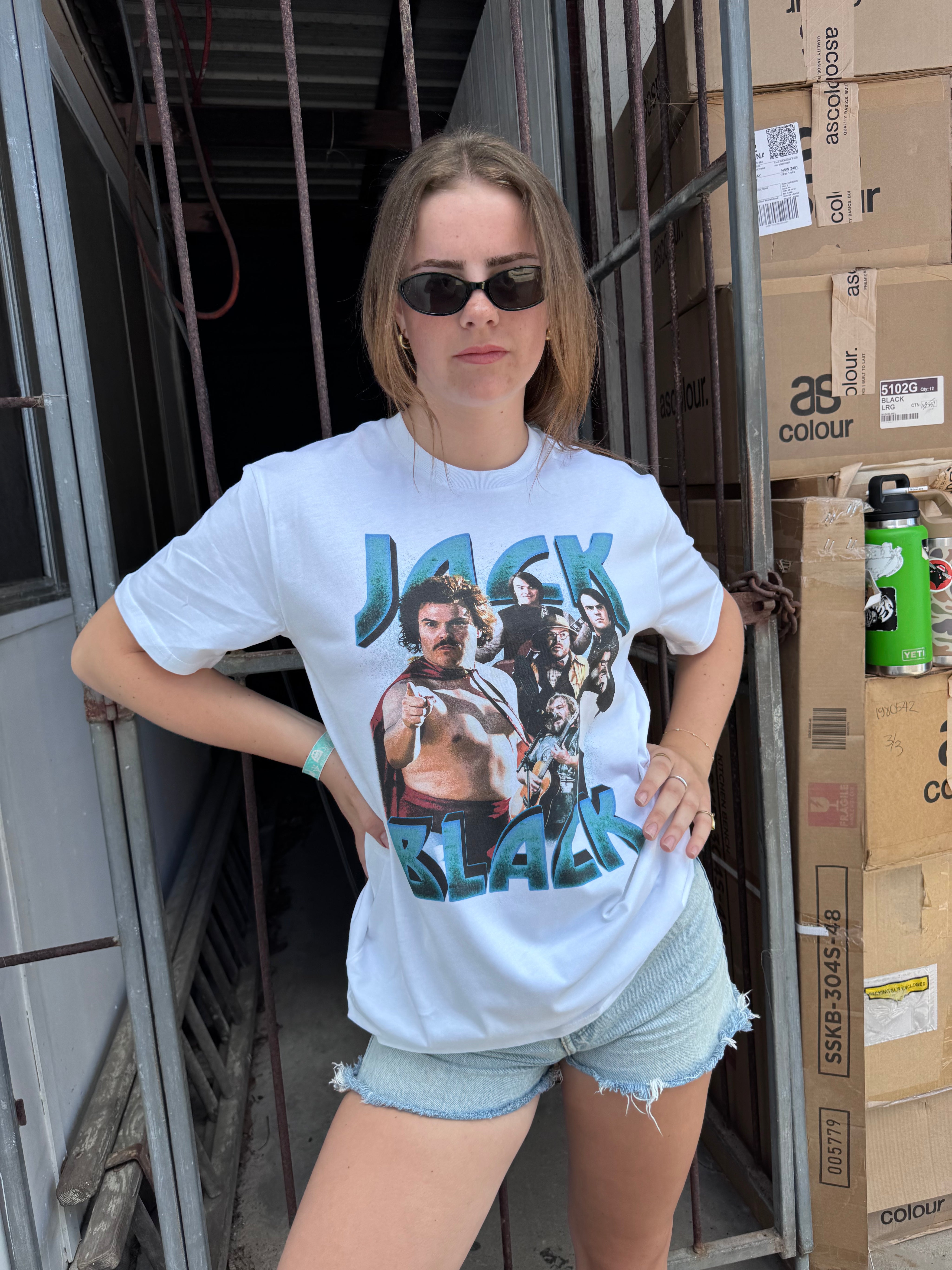 Dr.Moose T-Shirts T-Shirt Jack Black 90's Bootleg Rap T-Shirt